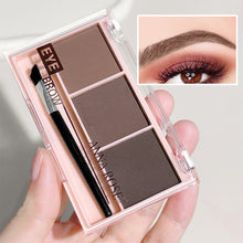 Load image into Gallery viewer, 3-Color Brow Powder Set with Brush Makeup Black Brown Coffee Waterproof Eyebrow Powder Eye Brow Palette Long-lasting Color-resistant
