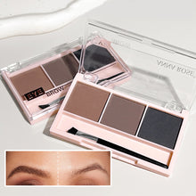 Load image into Gallery viewer, 3-Color Brow Powder Set with Brush Makeup Black Brown Coffee Waterproof Eyebrow Powder Eye Brow Palette Long-lasting Color-resistant
