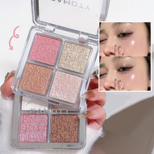 Load image into Gallery viewer, 4-color Natural Face Blush Highlight Shadow Makeup Matte Fine Glitter Palette Silhouette Nose Shadow Makeup Palettes Illuminator
