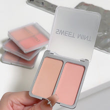 Load image into Gallery viewer, Two-color Blush Matte Brightening Peach Pink Coral Low Saturation Shrinking And Expanding Natural Contour Rouge Face Cosmetics
