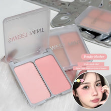 Load image into Gallery viewer, Two-color Blush Matte Brightening Peach Pink Coral Low Saturation Shrinking And Expanding Natural Contour Rouge Face Cosmetics
