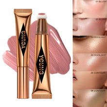 Load image into Gallery viewer, Liquid Air Cushion Powder Blusher Glitter Delicate Rendering Natural Fit Cheek Rouge Cream Long Wear Highlight Shadow Contouring Stick
