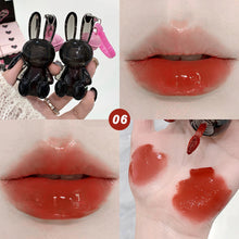 Load image into Gallery viewer, Gege Bear Pink Rabbit Velvet Lip Cream Black Rabbit Water Light Lip Glaze Matte Mirror Pendant Lipstick Lip Gloss
