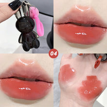 Load image into Gallery viewer, Gege Bear Pink Rabbit Velvet Lip Cream Black Rabbit Water Light Lip Glaze Matte Mirror Pendant Lipstick Lip Gloss
