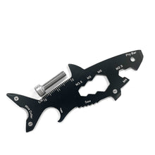 Load image into Gallery viewer, Multi-function 15 In 1 Shark Shaped Outdoor Bottle Opener Wallet Tool Card Stainless Pocket Screwdriver Survival Tool Keychain ﻿
