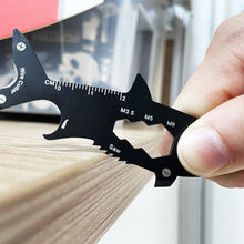 Load image into Gallery viewer, Multi-function 15 In 1 Shark Shaped Outdoor Bottle Opener Wallet Tool Card Stainless Pocket Screwdriver Survival Tool Keychain ﻿
