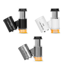 Load image into Gallery viewer, Mini Magnifier Pocket Microscope 60X LED UV Light Jewelry Magnifying Glass Jewelers Eye Loupe For Diamond Coins Currency
