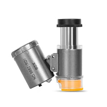Load image into Gallery viewer, Mini Magnifier Pocket Microscope 60X LED UV Light Jewelry Magnifying Glass Jewelers Eye Loupe For Diamond Coins Currency
