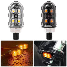 Load image into Gallery viewer, 4LED Mini 12V Motorcycle Turn Signal Light Lamp Indicators Blinker Amber Motorbike
