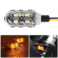 Load image into Gallery viewer, 4LED Mini 12V Motorcycle Turn Signal Light Lamp Indicators Blinker Amber Motorbike
