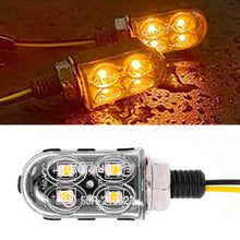 Load image into Gallery viewer, 4LED Mini 12V Motorcycle Turn Signal Light Lamp Indicators Blinker Amber Motorbike
