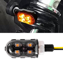 Load image into Gallery viewer, 4LED Mini 12V Motorcycle Turn Signal Light Lamp Indicators Blinker Amber Motorbike
