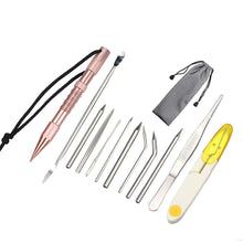 Load image into Gallery viewer, DIY Paracord Needle Tool Marlinspike Set Different Size Stainless Steel Knotter Tools Paracord FID Lacing Stitching Needles Tool
