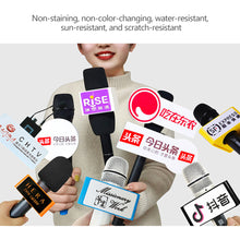 Load image into Gallery viewer, Red/Black/Yellow/White/Blue ABS KTV Mic Microphone Logo Flag Station Square Shaped Interview 38mm
