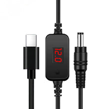Load image into Gallery viewer, USB C to 5.5x2.1mm 5V 9V 12V 15V 20V Adjustable Voltages Cable for Router Laptop
