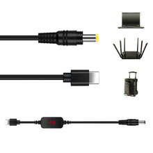 Load image into Gallery viewer, USB C to 5.5x2.1mm 5V 9V 12V 15V 20V Adjustable Voltages Cable for Router Laptop
