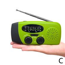 Load image into Gallery viewer, 2000 mAh Emergency Radio with LED Lights Radio USB Solar Charging Light Outdoor Travel Portable Rechargeable FM/AM Radio
