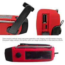Load image into Gallery viewer, 2000 mAh Emergency Radio with LED Lights Radio USB Solar Charging Light Outdoor Travel Portable Rechargeable FM/AM Radio
