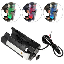 Load image into Gallery viewer, Adjustable Motorcycle Scooter Handlebar Mount Cup Holder with USB Charging LED Colorful Light Design
