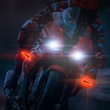 Load image into Gallery viewer, Pair 12V Motorcycle LED Turn Signal Lamp Sequential Dual-color Amber Flowing LED Indicator Lights Accessories
