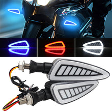 Load image into Gallery viewer, Pair 12V Motorcycle LED Turn Signal Lamp Sequential Dual-color Amber Flowing LED Indicator Lights Accessories
