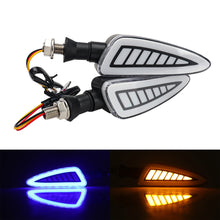 Load image into Gallery viewer, Pair 12V Motorcycle LED Turn Signal Lamp Sequential Dual-color Amber Flowing LED Indicator Lights Accessories
