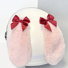 Load image into Gallery viewer, 2Pcs Motorcycle Helmet Long Cute Cat Ears with Bows for Motocross Electric Car Helmet Accessories Driving Styling Helmet Decroation
