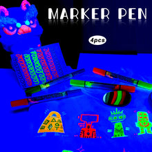 Load image into Gallery viewer, Double Headed Dual Color Glow in The Dark Pen Waterproof Non Fading Marking Pen Student DIY Color Painting Luminous Highlighter Pen
