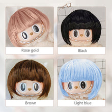 Load image into Gallery viewer, For 17cm Labubu Fashion Wig Short Hair High Temperature Fiber Soft Silk Doll Wig Multi-color Doll's Accessories
