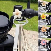 Load image into Gallery viewer, Aluminium Alloy Motorcycle Electric Bike Hand Bar Hook Helmet Storage Luggage Bag Hanger Holder Leather with Flower For Bicycle Scooter
