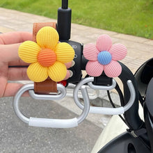 Load image into Gallery viewer, Aluminium Alloy Motorcycle Electric Bike Hand Bar Hook Helmet Storage Luggage Bag Hanger Holder Leather with Flower For Bicycle Scooter

