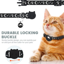Load image into Gallery viewer, Adjustable Anti Loss Collar Reflective Star Moon Cat Dog Collar Airtag Pet Collar with Bell Cute Pet Cat Positioning Collar for Airtag Pet Collar
