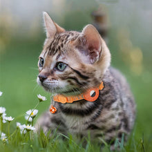 Load image into Gallery viewer, Adjustable Anti Loss Collar Reflective Star Moon Cat Dog Collar Airtag Pet Collar with Bell Cute Pet Cat Positioning Collar for Airtag Pet Collar
