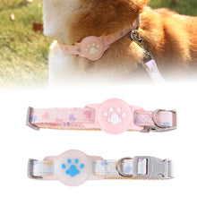 Load image into Gallery viewer, Cute Cat Paw Night Light Tracker Footprint Protection Cover Pet Collar Pet Loss Prevention Collar for Airtag Pet Collar
