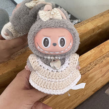 Load image into Gallery viewer, For 17cm Labubu Necklace Bag for Doll Cute Dress Sweater Overalls T-shirt Sweater Hat Set Cartoon Messenger Bag
