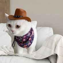 Load image into Gallery viewer, Cool Pet Dog Cowboy Hat Funny Costume Cosplay Hat Autumn Winter for Small Dogs Cats
