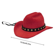 Load image into Gallery viewer, Cool Pet Dog Cowboy Hat Funny Costume Cosplay Hat Autumn Winter for Small Dogs Cats
