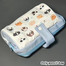 Load image into Gallery viewer, Simple Dogs Cats Large Capacity Pencil Bag Fresh Quilting Stationary Storage Bags For Girls Makeup Pouch Pencil Case
