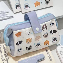 Load image into Gallery viewer, Simple Dogs Cats Large Capacity Pencil Bag Fresh Quilting Stationary Storage Bags For Girls Makeup Pouch Pencil Case
