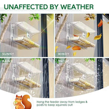 Load image into Gallery viewer, Large Suction Cups Wild Bird Feeder House Transparent Parrot Feed Tray Food Container For Small And Medium Parakeets
