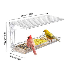 Load image into Gallery viewer, Large Suction Cups Wild Bird Feeder House Transparent Parrot Feed Tray Food Container For Small And Medium Parakeets
