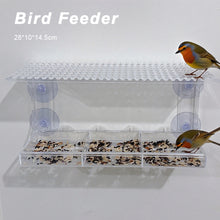 Load image into Gallery viewer, Large Suction Cups Wild Bird Feeder House Transparent Parrot Feed Tray Food Container For Small And Medium Parakeets
