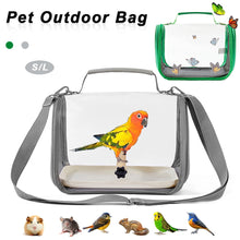 Load image into Gallery viewer, Bird Travel Carrier Portable Transport Bird Cage With Stand Stick Small Pet Multi-functional Parrot Bird Hamster Lizard Bag Outdoor
