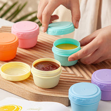 Load image into Gallery viewer, 2oz/60ml Reusable Food Grade PP Salad Sauce Container with Lids Leakproof Camping Hiking Picnic Outdoor Sauce Dispenser
