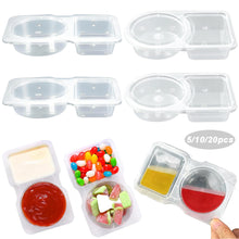 Load image into Gallery viewer, 5/10/20PCS 4.4oz/130ml Reusable Food Grade PP Salad Sauce Container with Lids Leakproof Camping Hiking Picnic Outdoor Sauce Dispenser
