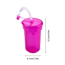 Load image into Gallery viewer, Rainbow Color Straw Cups Reusable Spill-Proof Drinking Cups with Lids and Straws for Birthday Party Xmas Juice Mug Water Bottle
