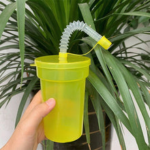 Load image into Gallery viewer, Rainbow Color Straw Cups Reusable Spill-Proof Drinking Cups with Lids and Straws for Birthday Party Xmas Juice Mug Water Bottle
