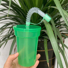 Load image into Gallery viewer, Rainbow Color Straw Cups Reusable Spill-Proof Drinking Cups with Lids and Straws for Birthday Party Xmas Juice Mug Water Bottle
