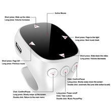 Load image into Gallery viewer, Universal Phone Bluetooth 5.3 Selfie Remote for Touchscreen Phones Rechargeable Camera Shutter Control TikTok Photo Ring Accessory with Finger Grip
