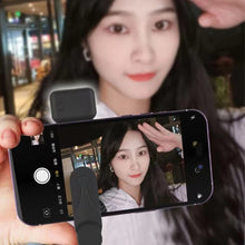 Load image into Gallery viewer, Universal Phone Camera Ring Mirror with Light Rear Camera Selfie Reflector Clip-on Makeup Light with Storage Pouch HD Reflection
